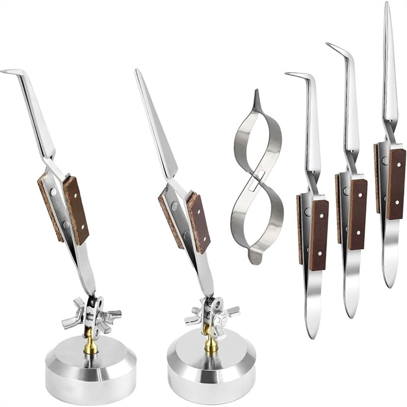 Third Hand Soldering Tweezers Base Clamp - AT63-Soldering Tweezers With Base Figure Basefigure