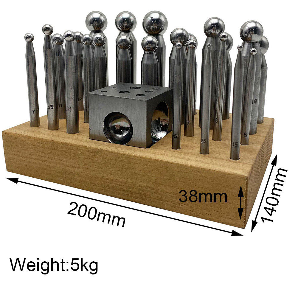 25PCS High Quality Steel Dappi - Dapping Block And Punch Set Jewelry Doming 评论和价格