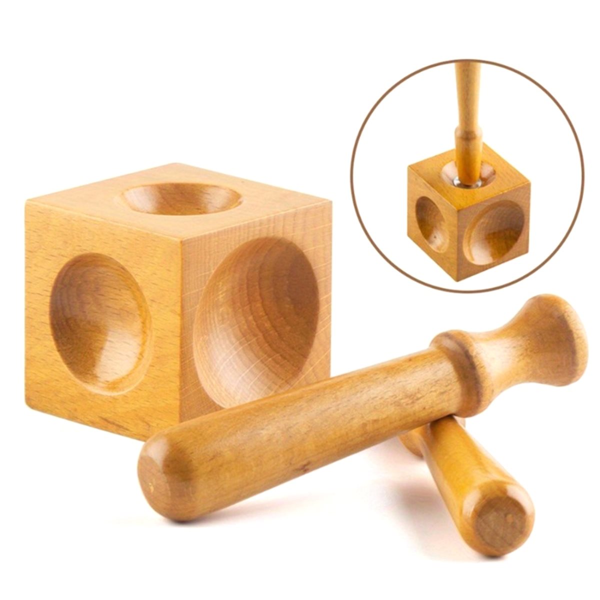 STOCK-Jewelry Accessories Squa - Dapping Block And Punch Set Jewelry Doming 评论和价格