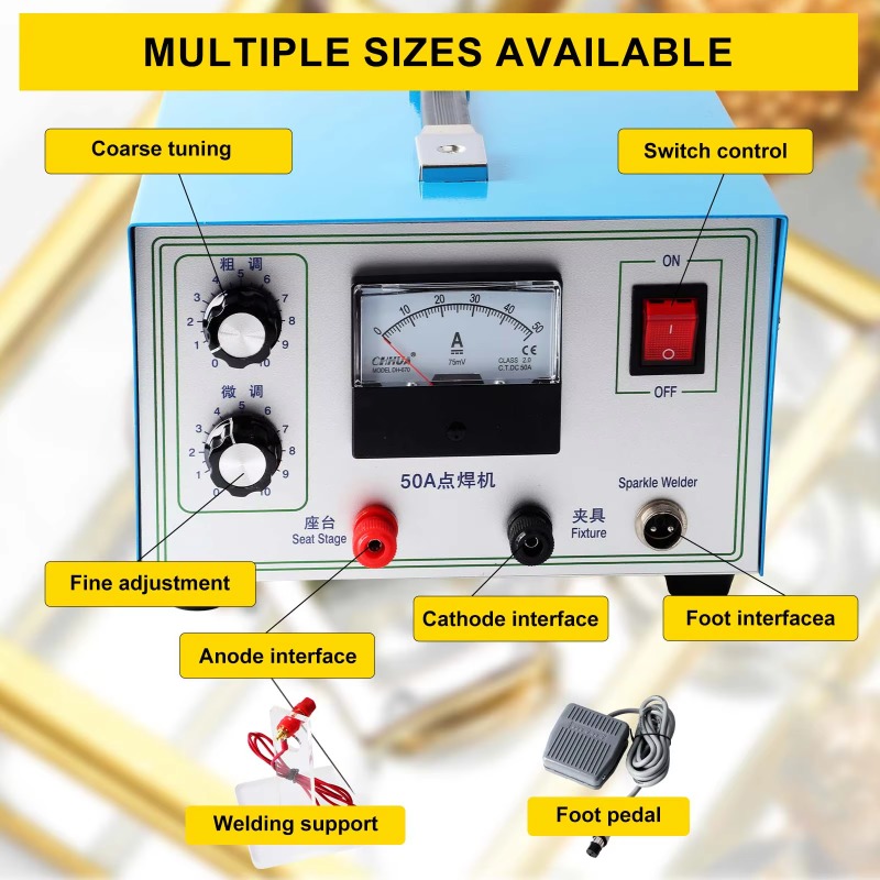 30/50/80/100A Pulse Sparkle Ar - Argon Spot Welder Jewelry Welding Machine 评论和价格