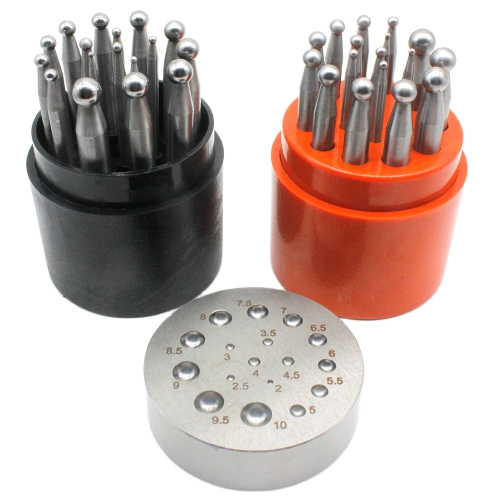 17PCS Punches Set Dapping Bloc - Dapping Block And Punch Set Jewelry Doming 评论和价格