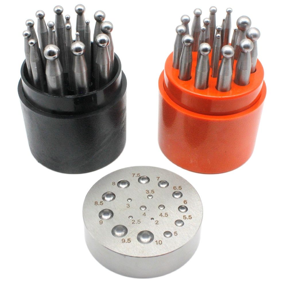 17PCS Punches Set Dapping Bloc - Dapping Block And Punch Set Jewelry Doming 评论和价格