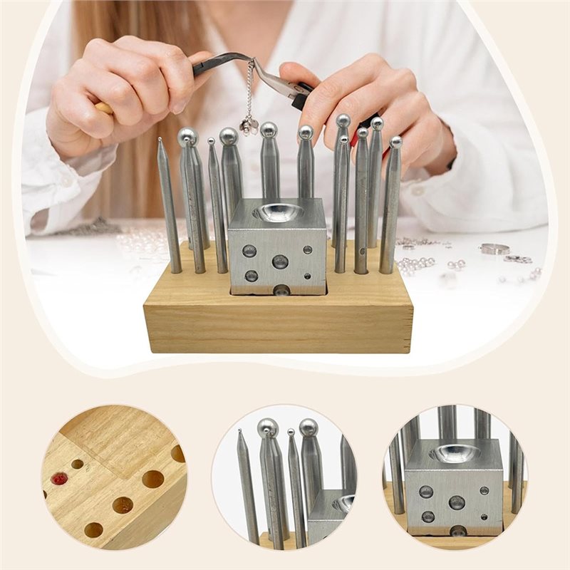 BAAG-For Jewelry Making And Me - Dapping Block And Punch Set Jewelry Doming 评论和价格