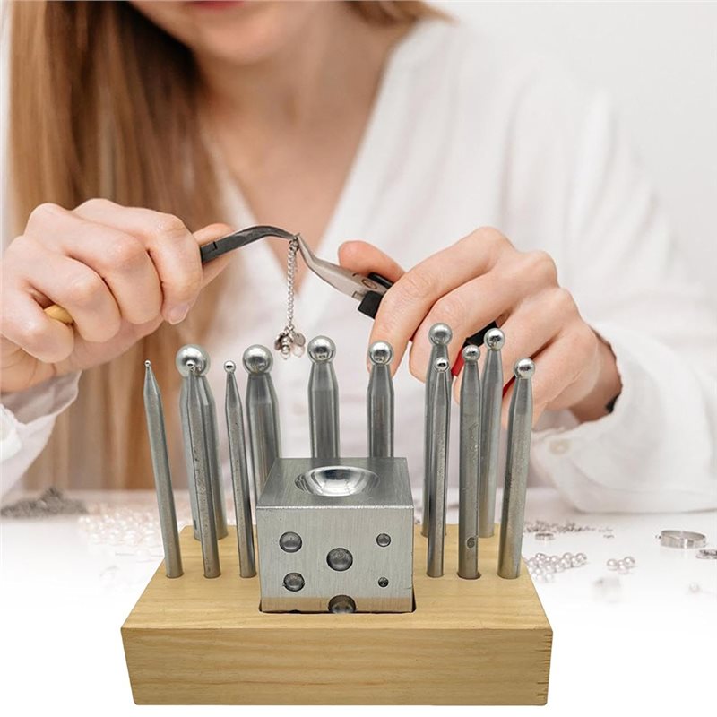 BAAG-For Jewelry Making And Me - Dapping Block And Punch Set Jewelry Doming 评论和价格