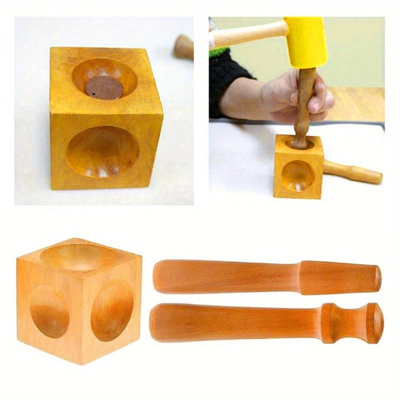 ABVC Jewelry Dapping Making To - Dapping Block And Punch Set Jewelry Doming 评论和价格