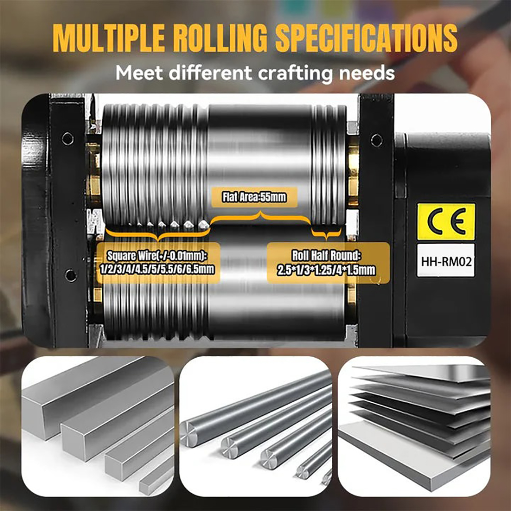 130mm Combination Flat & Wire  - Jewelry Rolling Mill Manual Wire Flat Roller 评论和价格