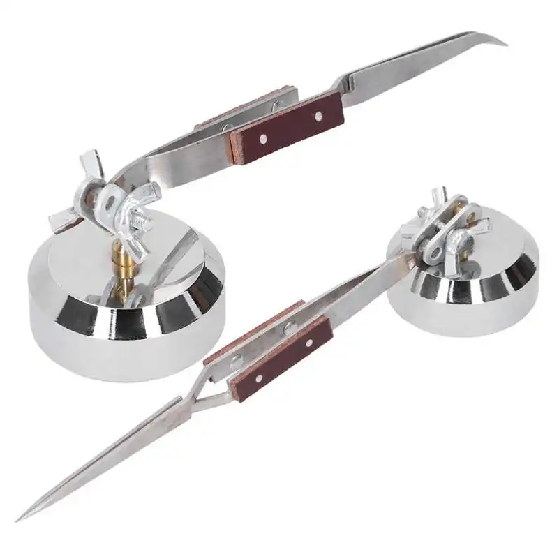 Metal Third Hand Base with Twe - Third Hand Soldering Tweezers Base Clamp 评论和价格